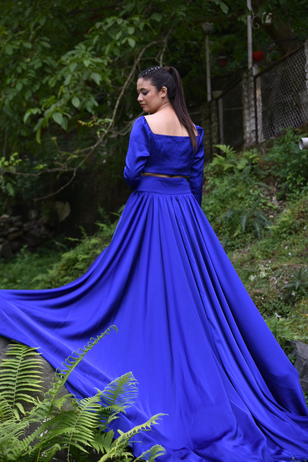 Electric Blue Empress Handwork Lehenga – The Trail Edit