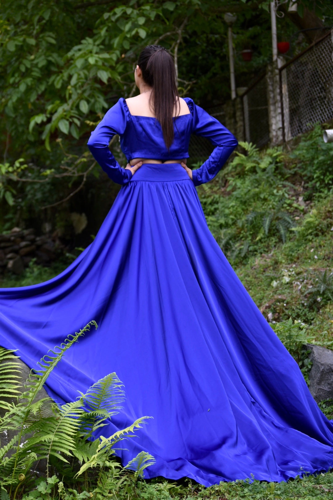 Electric Blue Empress Handwork Lehenga – The Trail Edit