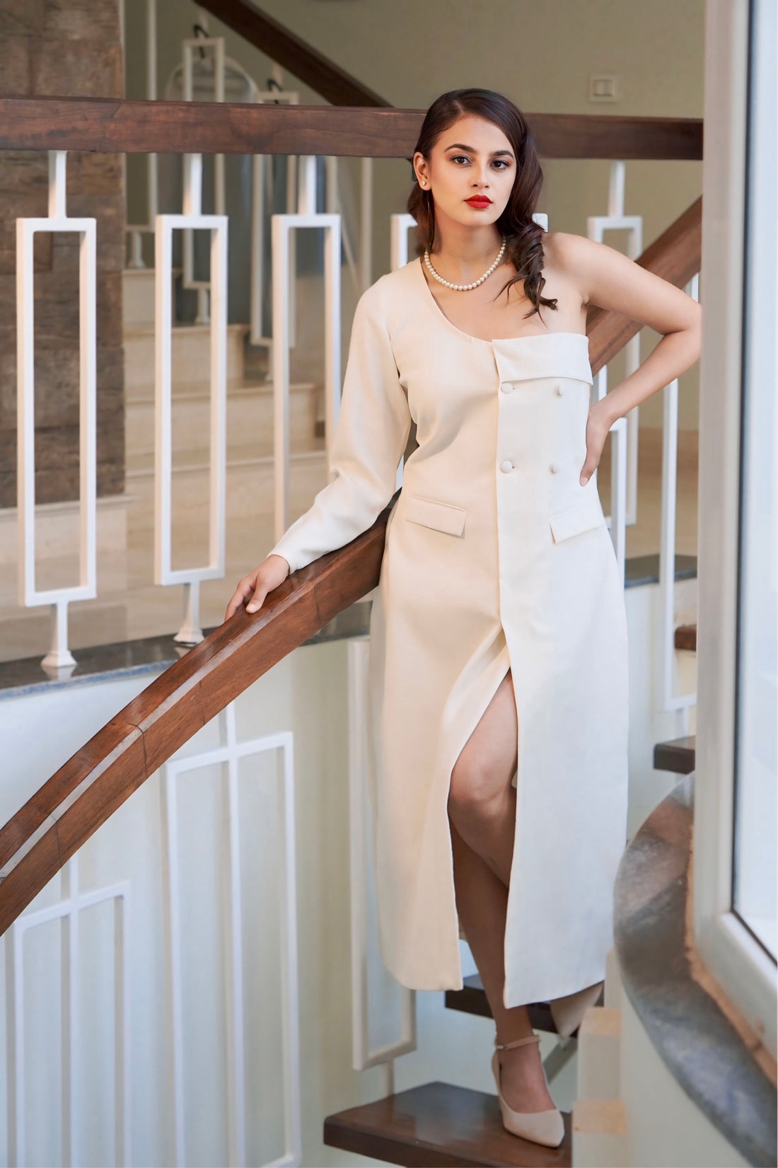 Mama’s Favorite — 102 (One-Shoulder Coat Dress in Imported Japanese Fabric)