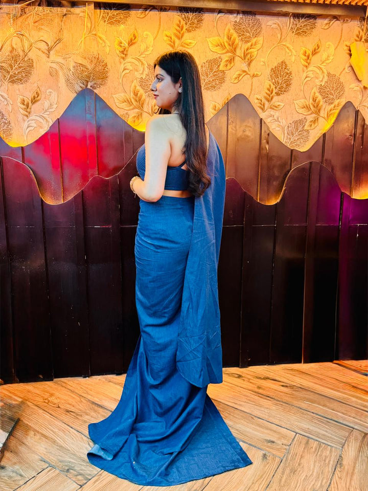 The Denim Drape Dress with Zip Detailing – Trailblazer